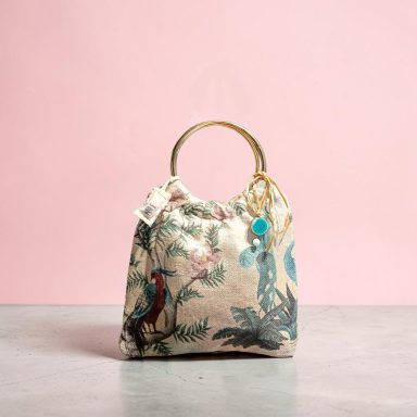 Bolos tela con motivos florales con aro metalico