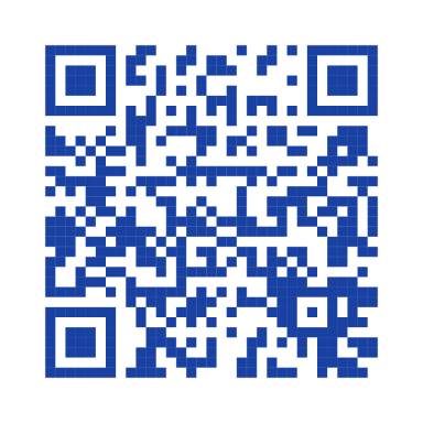 Código QR en azul sobre fondo blanco.